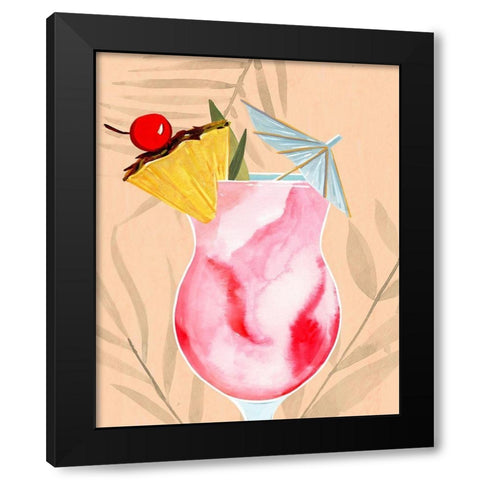 Tropical Cocktail II Black Modern Wood Framed Art Print by Warren, Annie