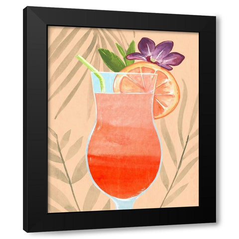 Tropical Cocktail III Black Modern Wood Framed Art Print with Double Matting by Warren, Annie