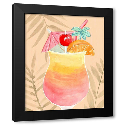 Tropical Cocktail IV Black Modern Wood Framed Art Print with Double Matting by Warren, Annie