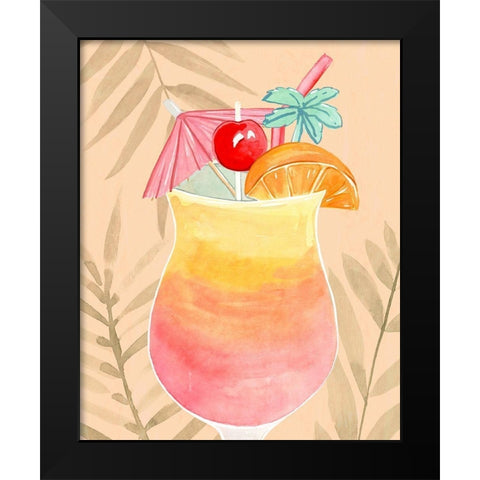 Tropical Cocktail IV Black Modern Wood Framed Art Print by Warren, Annie