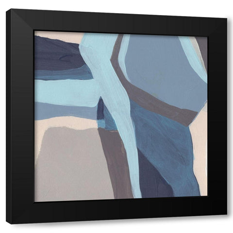 Blue Chrysalis II Black Modern Wood Framed Art Print by Vess, June Erica