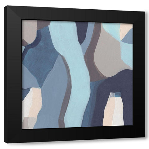 Blue Chrysalis III Black Modern Wood Framed Art Print with Double Matting by Vess, June Erica