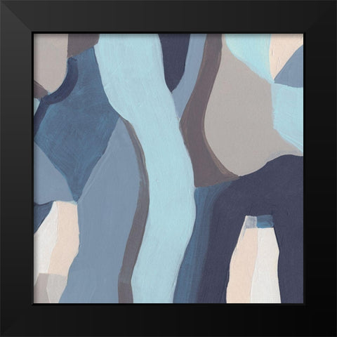 Blue Chrysalis III Black Modern Wood Framed Art Print by Vess, June Erica