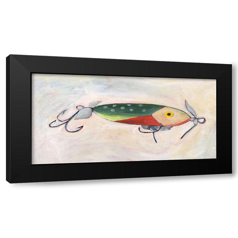 Retro Fishing Lure III Black Modern Wood Framed Art Print by Moore, Regina
