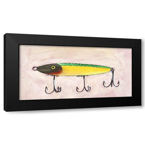 Retro Fishing Lure IV Black Modern Wood Framed Art Print by Moore, Regina