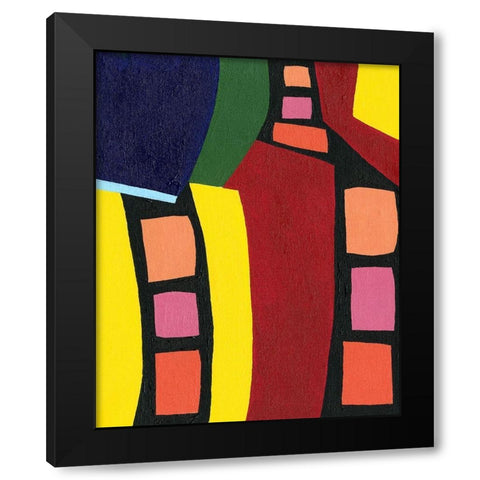 Color Me Happy I Black Modern Wood Framed Art Print by Moore, Regina