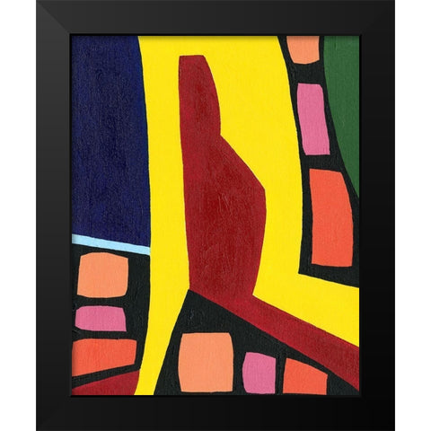 Color Me Happy II Black Modern Wood Framed Art Print by Moore, Regina
