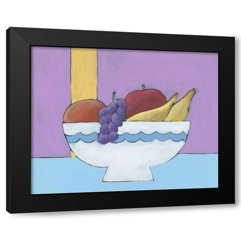 White Fruit Bowl I Black Modern Wood Framed Art Print by Moore, Regina