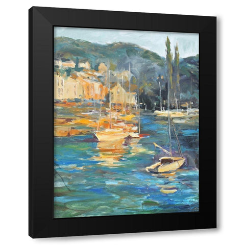 Harbor Side I Black Modern Wood Framed Art Print with Double Matting by Stevens, Allayn