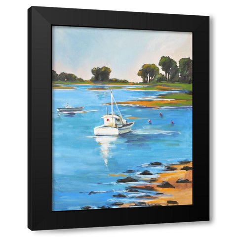 Harbor Side II Black Modern Wood Framed Art Print with Double Matting by Stevens, Allayn