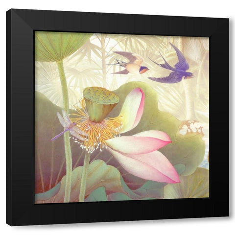Lotus Sanctuary III Black Modern Wood Framed Art Print by Hunziker, Steve