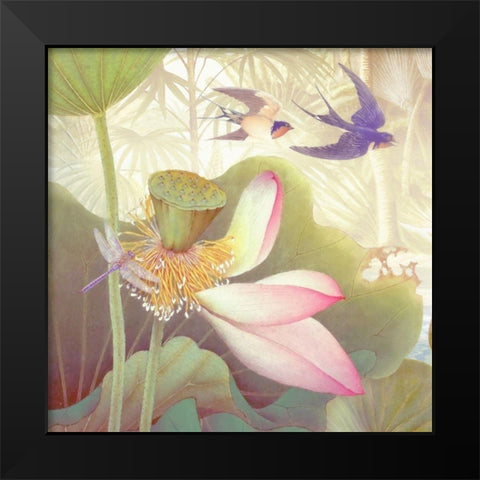Lotus Sanctuary III Black Modern Wood Framed Art Print by Hunziker, Steve