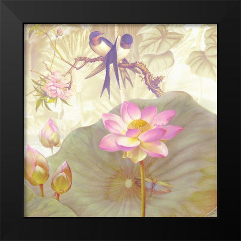 Lotus Sanctuary IV Black Modern Wood Framed Art Print by Hunziker, Steve