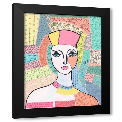 Pattern Lady I Black Modern Wood Framed Art Print by Moore, Regina