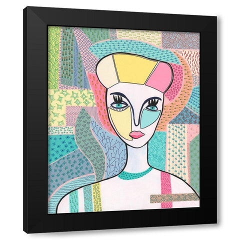 Pattern Lady II Black Modern Wood Framed Art Print by Moore, Regina