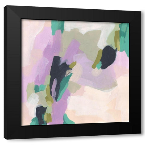 Lavender Swirl I Black Modern Wood Framed Art Print with Double Matting by Vess, June Erica