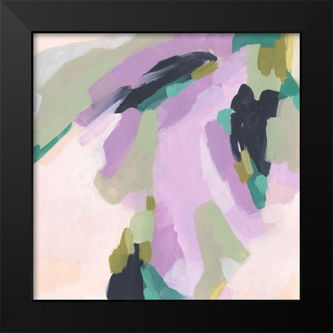 Lavender Swirl II Black Modern Wood Framed Art Print by Vess, June Erica