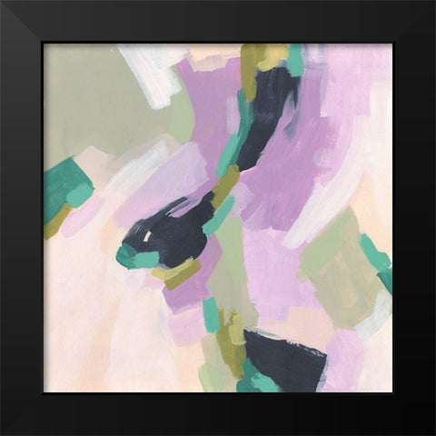 Lavender Swirl III Black Modern Wood Framed Art Print by Vess, June Erica