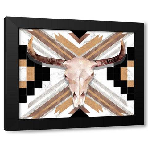 Santa Fe Skulls VI Black Modern Wood Framed Art Print with Double Matting by Parker, Jennifer Paxton