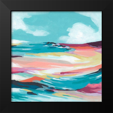 Chromatic Coast II Black Modern Wood Framed Art Print by Vess, June Erica
