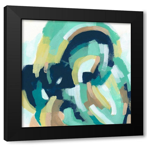 Mint Synergy I Black Modern Wood Framed Art Print with Double Matting by Vess, June Erica