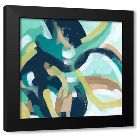 Mint Synergy II Black Modern Wood Framed Art Print with Double Matting by Vess, June Erica