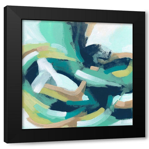 Mint Synergy IV Black Modern Wood Framed Art Print with Double Matting by Vess, June Erica