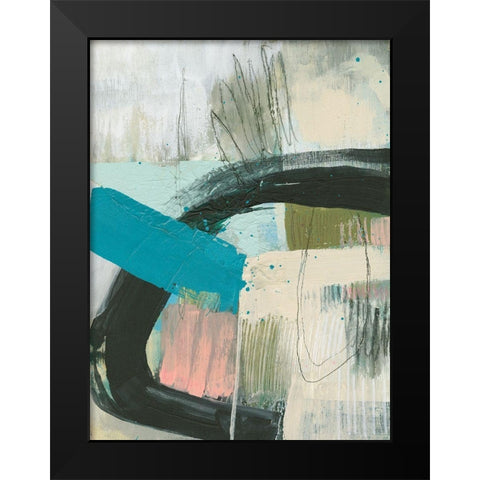Layering Marks II Black Modern Wood Framed Art Print by Goldberger, Jennifer