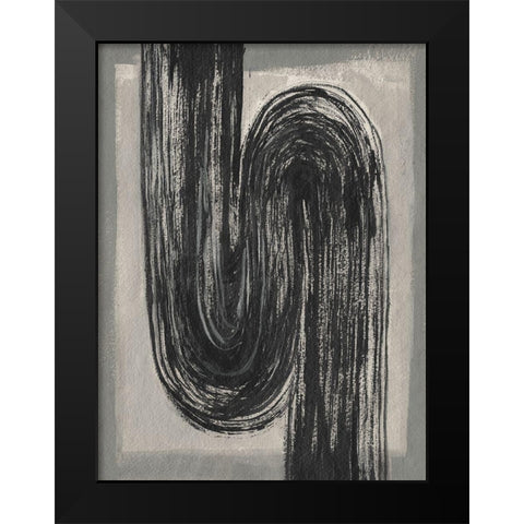 Grey Linear Path II Black Modern Wood Framed Art Print by Goldberger, Jennifer