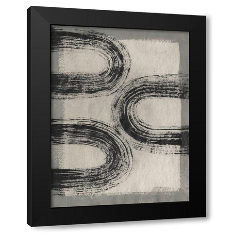 Grey Linear Path III Black Modern Wood Framed Art Print with Double Matting by Goldberger, Jennifer