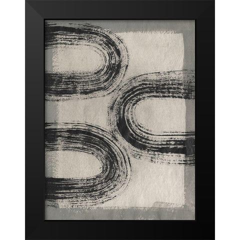 Grey Linear Path III Black Modern Wood Framed Art Print by Goldberger, Jennifer