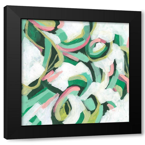 Mint Billows I Black Modern Wood Framed Art Print with Double Matting by Vess, June Erica