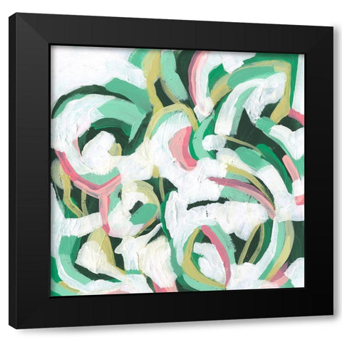 Mint Billows II Black Modern Wood Framed Art Print by Vess, June Erica