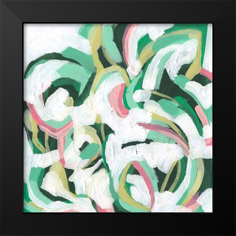 Mint Billows II Black Modern Wood Framed Art Print by Vess, June Erica