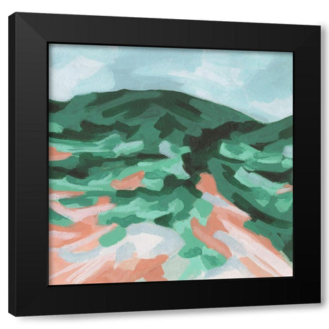 Seafoam Hills I Black Modern Wood Framed Art Print with Double Matting by Vess, June Erica