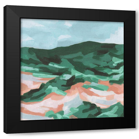 Seafoam Hills II Black Modern Wood Framed Art Print by Vess, June Erica
