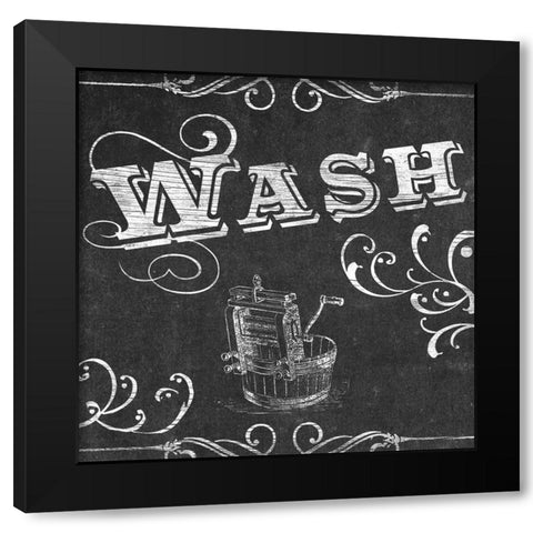 Vintage Laundry Signs I Black Modern Wood Framed Art Print with Double Matting by Vess, June Erica