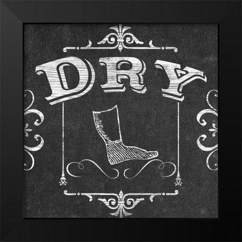 Vintage Laundry Signs III Black Modern Wood Framed Art Print by Vess, June Erica