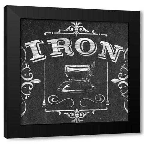 Vintage Laundry Signs V Black Modern Wood Framed Art Print with Double Matting by Vess, June Erica