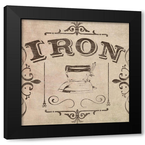 Vintage Laundry Signs VI Black Modern Wood Framed Art Print with Double Matting by Vess, June Erica