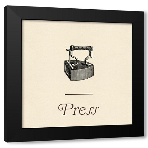 Laundry Sign III Black Modern Wood Framed Art Print with Double Matting by Green, Jacob