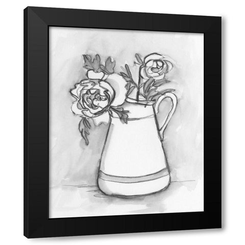 Backyard Bouquet I Black Modern Wood Framed Art Print by Caroline, Emma