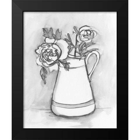 Backyard Bouquet I Black Modern Wood Framed Art Print by Caroline, Emma