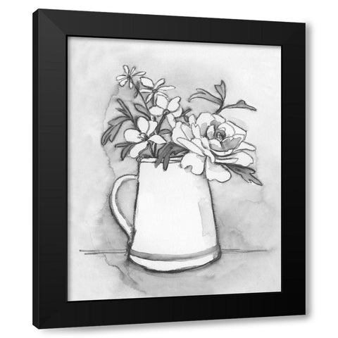 Backyard Bouquet II Black Modern Wood Framed Art Print by Caroline, Emma