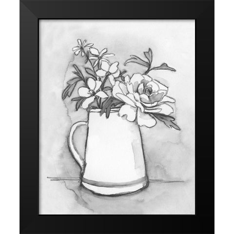 Backyard Bouquet II Black Modern Wood Framed Art Print by Caroline, Emma