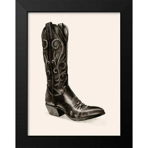 Shiny Boots I Black Modern Wood Framed Art Print by Popp, Grace