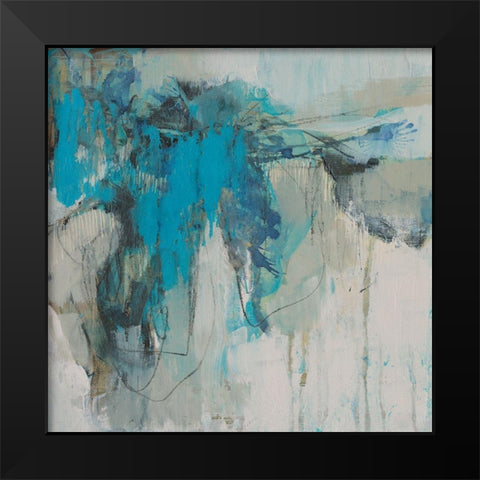 Painterly Teal II Black Modern Wood Framed Art Print by Goldberger, Jennifer