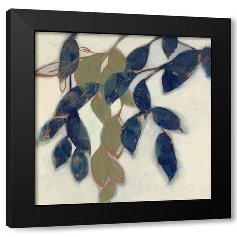 Entwined Leaves I Black Modern Wood Framed Art Print with Double Matting by Goldberger, Jennifer