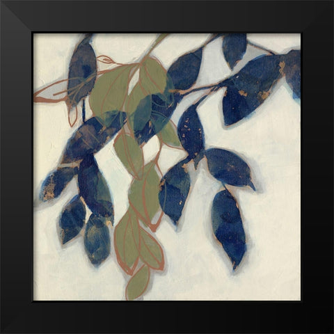 Entwined Leaves I Black Modern Wood Framed Art Print by Goldberger, Jennifer