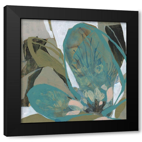 Petal Puzzle II Black Modern Wood Framed Art Print with Double Matting by Goldberger, Jennifer